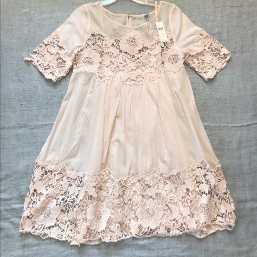 Lattice trimmed babydoll dress